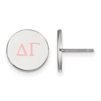 Sterling Silver Rhodium-plated LogoArt Delta Gamma Sorority Greek Letters Color Enamel Post Earrings view 1