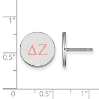 Sterling Silver Rhodium-plated LogoArt Delta Zeta Sorority Greek Letters Color Enamel Post Earrings view 2