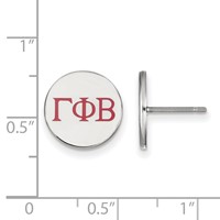 Sterling Silver Rhodium-plated LogoArt Gamma Phi Beta Sorority Greek Letters Color Enamel Post Earrings view 2