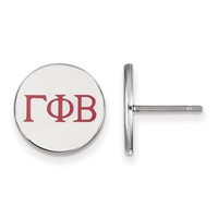 Sterling Silver Rhodium-plated LogoArt Gamma Phi Beta Sorority Greek Letters Color Enamel Post Earrings view 1