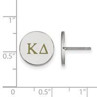 Sterling Silver Rhodium-plated LogoArt Kappa Delta Sorority Greek Letters Color Enamel Post Earrings view 2