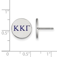 Sterling Silver Rhodium-plated LogoArt Kappa Kappa Gamma Sorority Greek Letters Color Enamel Post Earrings view 2