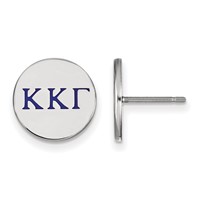 Sterling Silver Rhodium-plated LogoArt Kappa Kappa Gamma Sorority Greek Letters Color Enamel Post Earrings view 1