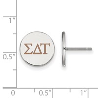 Sterling Silver Rhodium-plated LogoArt Sigma Delta Tau Sorority Greek Letters Color Enamel Post Earrings view 2