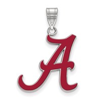Sterling Silver Rhodium-plated LogoArt University of Alabama Letter a Large Enameled Pendant view 1