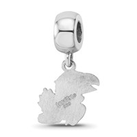 Sterling Silver Rhodium-plated LogoArt University of Kansas Jayhawk Small Dangle Bead Charm view 4
