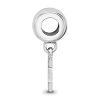 Sterling Silver Rhodium-plated LogoArt University of Michigan Letter M Extra Small Dangle Bead Charm view 2