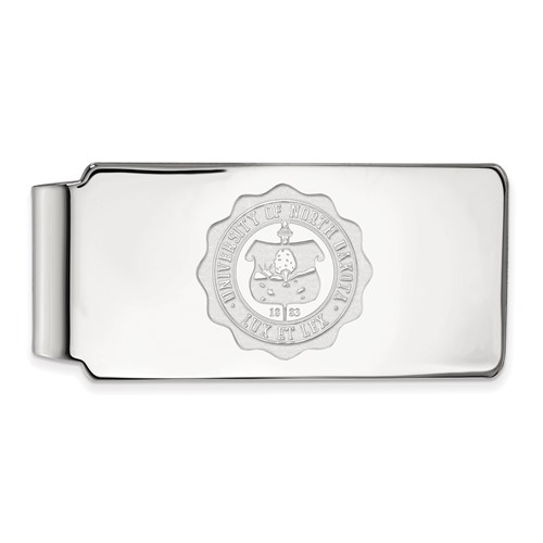 Sterling Silver Rhodium-plated LogoArt University of North Dakota Crest Money Clip