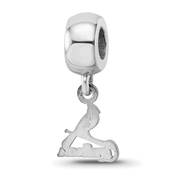 Sterling Silver Rhodium Plated Major League Baseball LogoArt St. Louis Cardinals Bird Dangle Bead