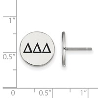 Sterling Silver Rhodium-plated LogoArt Delta Delta Delta Sorority Greek Letters Black Enamel Post Earrings view 2