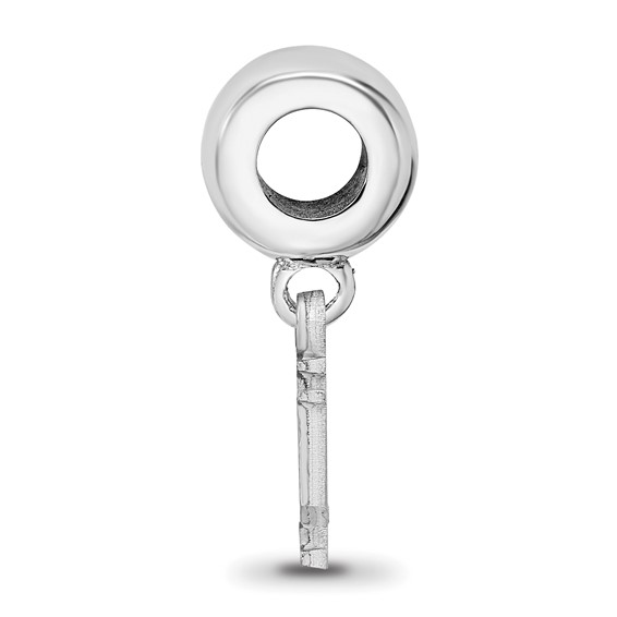 Sterling Silver Rhodium-plated LogoArt Indiana University I-U Extra Small Dangle Bead Charm