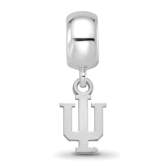 Sterling Silver Rhodium-plated LogoArt Indiana University I-U Extra Small Dangle Bead Charm