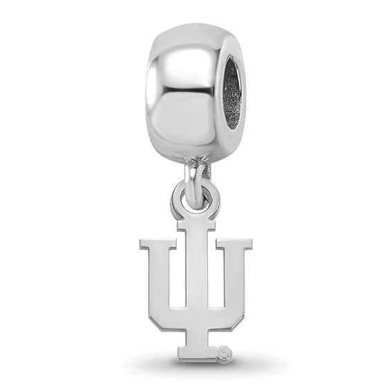 Sterling Silver Rhodium-plated LogoArt Indiana University I-U Extra Small Dangle Bead Charm