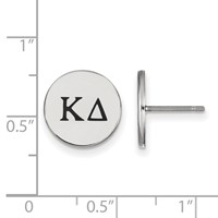 Sterling Silver Rhodium-plated LogoArt Kappa Delta Sorority Greek Letters Black Enamel Post Earrings view 2