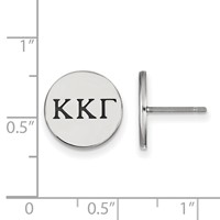 Sterling Silver Rhodium-plated LogoArt Kappa Kappa Gamma Sorority Greek Letters Black Enamel Post Earrings view 2