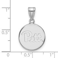Sterling Silver Rhodium-plated LogoArt University of Pittsburgh Medium Disc Pendant view 2