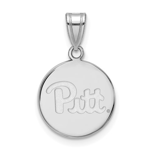 Sterling Silver Rhodium-plated LogoArt University of Pittsburgh Medium Disc Pendant