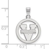 Sterling Silver Rhodium-plated LogoArt University of Virginia Small Circle Pendant view 2