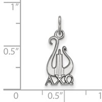 Sterling Silver Rhodium-plated LogoArt Alpha Chi Omega Sorority Symbol Small Pendant view 2