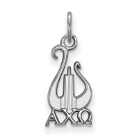 Sterling Silver Rhodium-plated LogoArt Alpha Chi Omega Sorority Symbol Small Pendant view 1