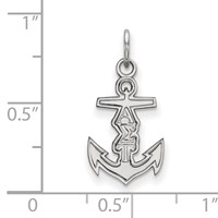 Sterling Silver Rhodium-plated LogoArt Alpha Sigma Tau Sorority Symbol Extra Small Pendant view 2