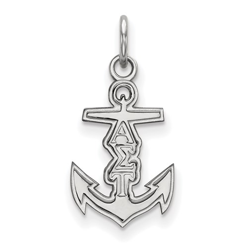 Sterling Silver Rhodium-plated LogoArt Alpha Sigma Tau Sorority Symbol Extra Small Pendant