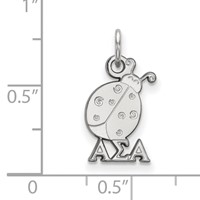 Sterling Silver Rhodium-plated LogoArt Alpha Sigma Alpha Sorority Symbol Extra Small Pendant view 2