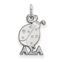 Sterling Silver Rhodium-plated LogoArt Alpha Sigma Alpha Sorority Symbol Extra Small Pendant view 1