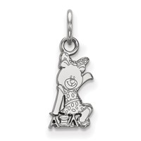 Sterling Silver Rhodium-plated LogoArt Alpha Xi Delta Sorority Symbol Extra Small Pendant view 1