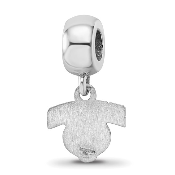 Sterling Silver Rhodium-plated LogoArt Baylor University Extra Small Dangle Bead Charm