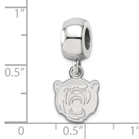 Sterling Silver Rhodium-plated LogoArt Baylor University Extra Small Dangle Bead Charm