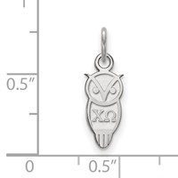 Sterling Silver Rhodium-plated LogoArt Chi Omega Sorority Symbol Extra Small Pendant view 2