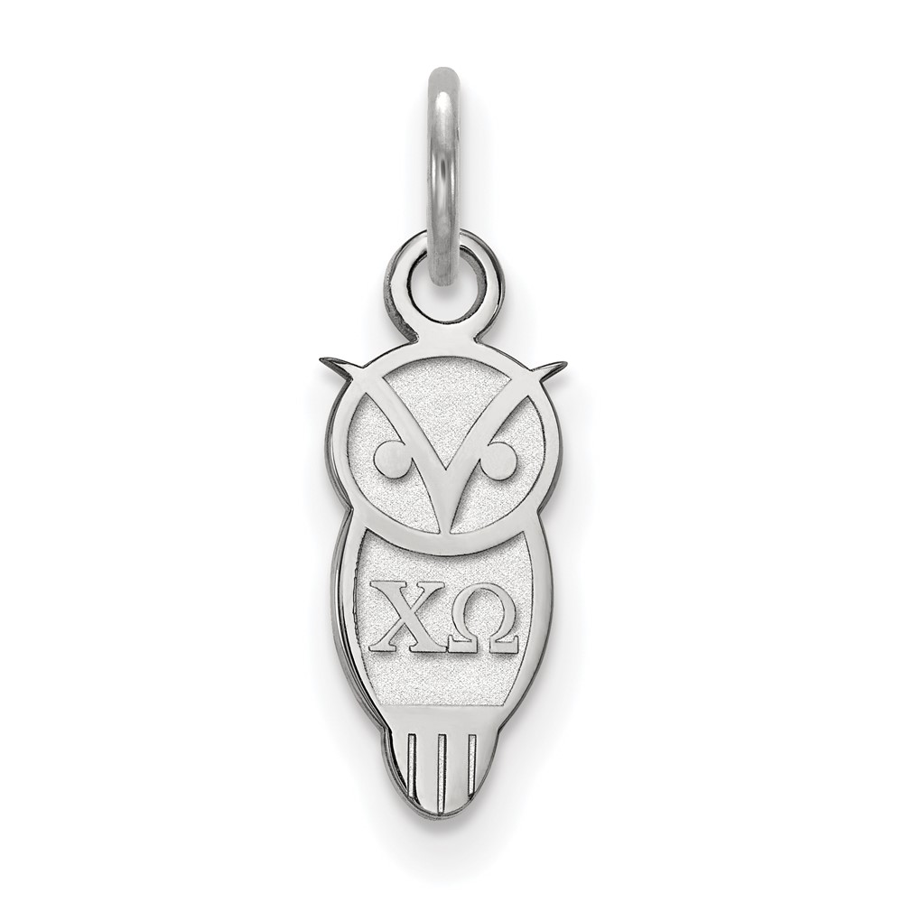 Sterling Silver Rhodium-plated LogoArt Chi Omega Sorority Symbol Extra Small Pendant