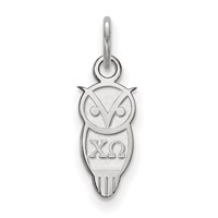 Sterling Silver Rhodium-plated LogoArt Chi Omega Sorority Symbol Extra Small Pendant view 1