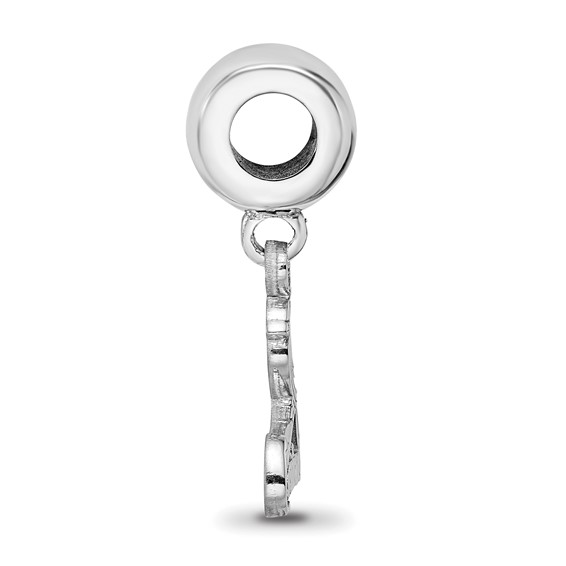 Sterling Silver Rhodium Plated Major League Baseball LogoArt St. Louis Cardinals Bird Dangle Bead