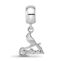 Sterling Silver Rhodium Plated Major League Baseball LogoArt St. Louis Cardinals Bird Dangle Bead view 3
