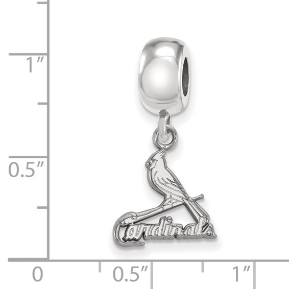 Sterling Silver Rhodium Plated Major League Baseball LogoArt St. Louis Cardinals Bird Dangle Bead