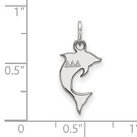 Sterling Silver Rhodium-plated LogoArt Delta Delta Delta Sorority Symbol Extra Small Pendant view 2