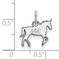 Sterling Silver Rhodium-plated LogoArt Delta Phi Epsilon Sorority Symbol Extra Small Pendant view 2