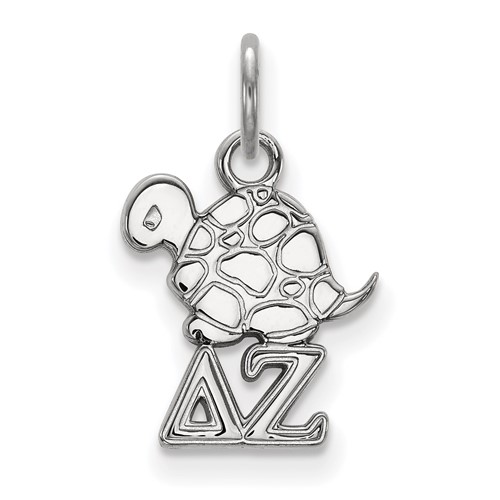 Sterling Silver Rhodium-plated LogoArt Delta Zeta Sorority Symbol Extra Small Pendant