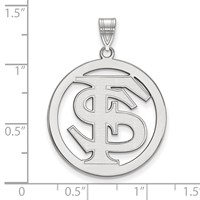 Sterling Silver Gold-plated LogoArt Florida State University F-s Extra Large Circle Pendant view 2