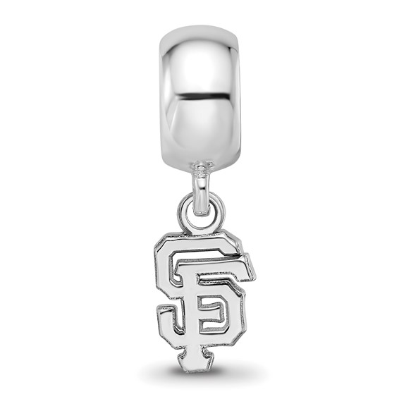 Sterling Silver Rhodium Plated Major League Baseball LogoArt San Francisco Giants Extra Small Dangle