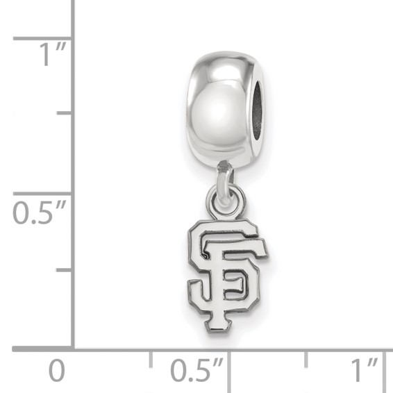 Sterling Silver Rhodium Plated Major League Baseball LogoArt San Francisco Giants Extra Small Dangle