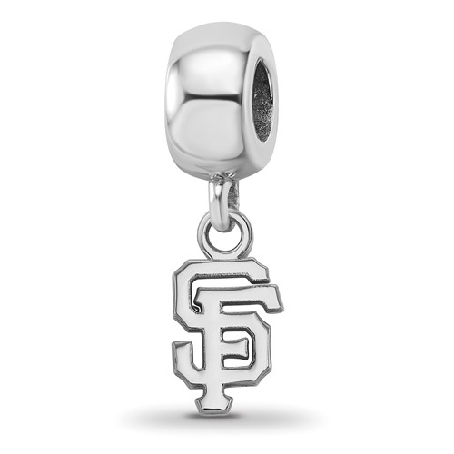 Sterling Silver Rhodium Plated Major League Baseball LogoArt San Francisco Giants Extra Small Dangle