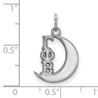 Sterling Silver Rhodium-plated LogoArt Gamma Phi Beta Sorority Symbol Extra Small Pendant view 2