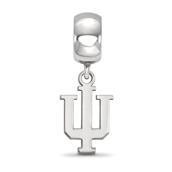 Sterling Silver Rhodium-plated LogoArt Indiana University I-U Small Dangle Bead Charm