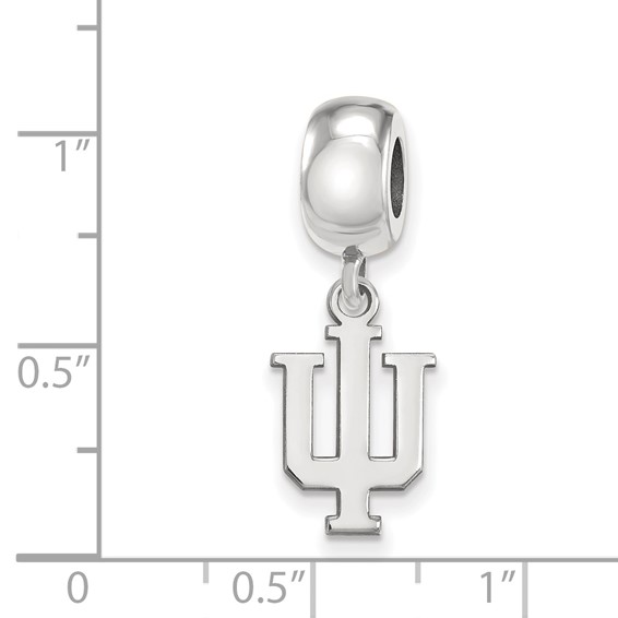 Sterling Silver Rhodium-plated LogoArt Indiana University I-U Small Dangle Bead Charm