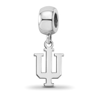 Sterling Silver Rhodium-plated LogoArt Indiana University I-U Small Dangle Bead Charm