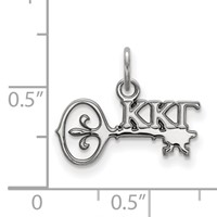 Sterling Silver Rhodium-plated LogoArt Kappa Kappa Gamma Sorority Symbol Extra Small Pendant view 2