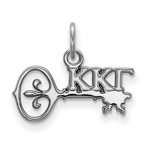 Sterling Silver Rhodium-plated LogoArt Kappa Kappa Gamma Sorority Symbol Extra Small Pendant